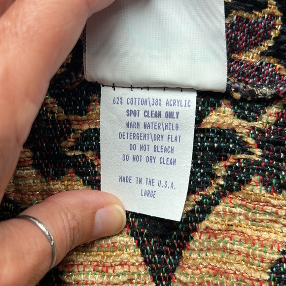 Vintage Sugar Street Weavers Quilted Tapestry Jacket Size Large - Picture 6 of 11